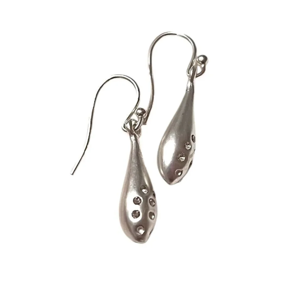 Elegant Sterling Silver Crystal Drop Earrings